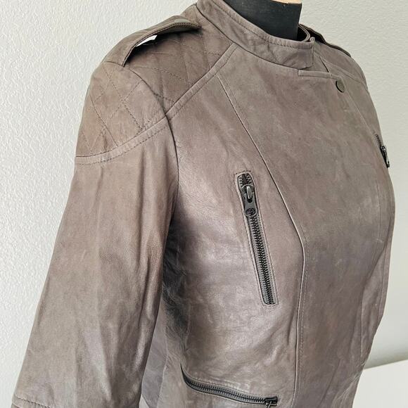 Vince Leather Zip Moto Jacket Women's Size Small - Picture 6 of 9